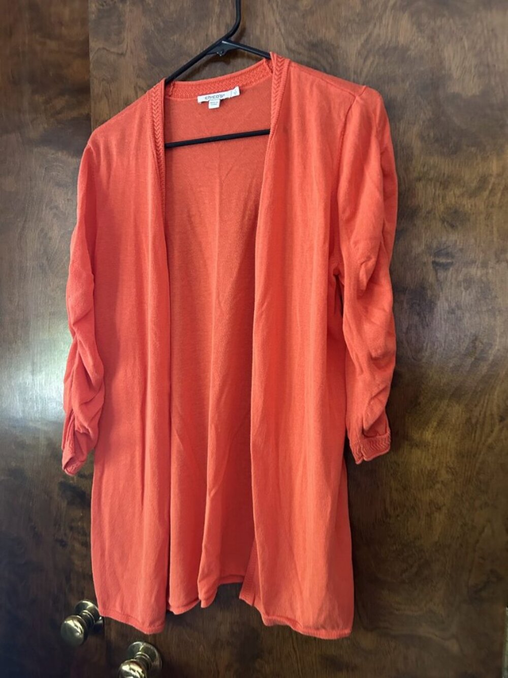 Chico's Orange Open-Front Cardigan Size 1